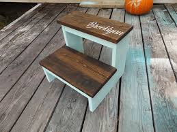 Personalized Step Stool In Mint Birthday Or Christmas Gift Etsy Step Stool Wood Step Stool Stool
