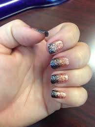 Black And Glitter Nails Orange And Black Ombre Glitter Nails Black Ombre Nails Nails Glitter Nails