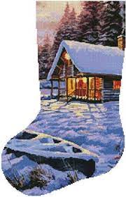 Here in the mountain forests spring comes in soft shades of greens and yellows. Log Cabin Stocking Left Cross Stitch Pattern By Tereena Clarke Crosstitch Com