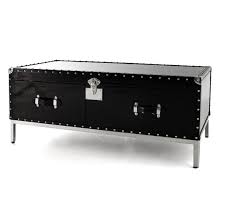 How to make a vintage trunk table! Black Orchid Interiors Denver Black Trunk Coffee Table With Studs Coffee Table Trunk Black Coffee Tables Black Trunk Coffee Table