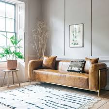The genuine leather sofa features rolled arms, a nailhead trim, and a tufted design that'll make a statement in your the sofa is offered in a selection of neutral colors, from white to deep browns, so. Quentin Brown Leather Sofa Graham Green