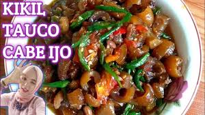 Resep kikil cabe ijo 2sdm cabe merah 100 gr cabe hijau 4 siung bawang putih 6 siung bawang merah petai sesuai selera 250 gr. Resep Kikil Tauco Cabe Ijo Youtube