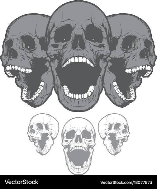 Screaming Skull Trio – Royalty-Free Vector | VectorStock