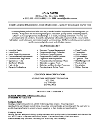 quality assurance inspector resume