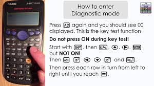 How To Enter Diagnostic Mode Hidden Feature On Casio Calculator Fx 83gt Plus Calculator Casio Graphing Calculator