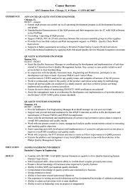 Quality Systems Engineer Resume Samples Velvet Jobs