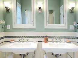 If available, take a second color from the tile's print to use on the floor. Modern Bath Vintage Looks This Old House