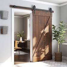 Sleek, low profile hardware design allows panels to be stacked. Smartstandard 6 6 Ft Sliding Barn Door Hardware Black Big Industrial Wheel Other Door Hardware Home Garden Worldenergy Ae