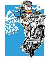 Donald Duck Vespa Ilustrasi Ilustrasi Digital Ilustrator