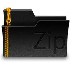 Folder Zip Gold Icon Black Folder Leather Icons Softicons Com
