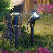 Led Gartenstrahler Mibu Mit Erdspiess Schwarz Fur Aussen Edelstahl Weiss Leuchtmittel Wahlbar Von Ledscom De In 2020 Led Strahler Gartenstrahler