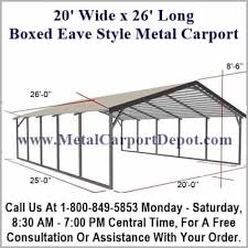 20 X 26 A Frame Metal Carport Boxed Eave Roof
