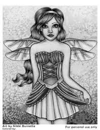 A Free Grayscale Coloring Page Offered By Nikki Burnette Color This Adorable Dragonfly Fairy And Watch A Grayscale Coloring Grayscale Coloring Books Grayscale