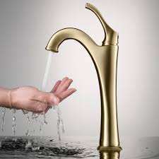 Ships from and sold by amazon.com. Kraus Arlo Brushed Gold Tall Vessel Bathroom Faucet With Pop Up Drain Walmart Com Walmart Com