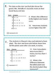 Dot Plots Frequency Tables And Stem And Leaves Scavenger Hunt Dot Plot Graphing Multi Step Word Problems