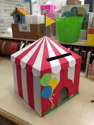 Birthday Party In A Box Ideas Diy Circus Card Box Birthday Party Card Box Circus Birthday Party Decorations Birthday Party Invitations Diy