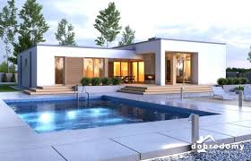 One Storey House Design With Swimming Pool House And Decors