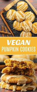 Beautifully Soft Vegan Pumpkin Cookies Drizzled With A Maple Glaze This Simple Recipe Is Per Vegan Pumpkin Cookies Vegan Cookies Recipes Vegan Pumpkin Recipes