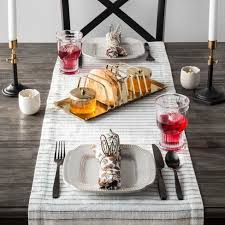 Table Runner Blue Stripe Hearth Hand With Magnolia Target Hearth Hand With Magnolia Flute Glass Hearth