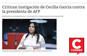 Посмотрите твиты по теме «#instigación» в твиттере. Critican Instigacion De Cecilia Garcia Contra La Presidenta De Afp Estudio Pena A Abogados