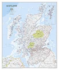 Scotland map showing major roads, cites and towns. National Geographic Scotland Classic Wall Map 30 X 36 Inches National Geographic Reference Map National Geographic Maps 0749717102293 Amazon Com Books