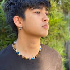 Collier noir homme Agate, hématite et malachite collier en pierres  précieuses Collier surfeur pour lui Cool Boyfriend Cadeau pour hommes Guy  collier Pour papa