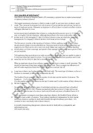 So, one simple excuse and you get so much out of it! Sick Of Sick Leave Esl Worksheet By Randy Andy