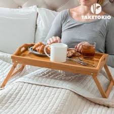 Taketokio Bamboo Tray With Legs Tray Wooden Tray Breakfast Tray