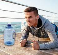 Large Water Bottle Sports Jug 75oz / 2.2L with Carrying Handle, Leak Proof  Giant Container for Gym Bodybuilding Hiking Workout Office Home | ½ Half ...