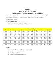 Untuk membantu siswa belajar soal statistika kami merangkum 45 butir contoh soal dan penyelesaiannya lengkap simak berikut ini. Soal Uts Mata Kuliah Statistik Bisnis Ke