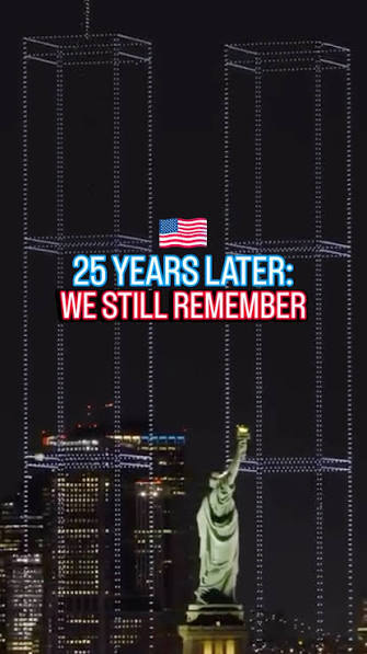 Today marks 25 years since 9/11, and last night Manhattan the @skyelementsdrones drone show illuminated the sky in honor of the World Trade Center attacks. Even after all these years, the emotions hit ...