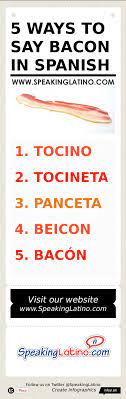 5 Ways To Say Bacon In Spanish Infographic How To Speak Spanish Spanish Food Vocabulary Learning Spanish