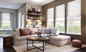 The use of cozy textures and warm color palette give compliment the modern touches of the furniture and lighting perfectly. Warm Cozy Modern Rustic Living Room Design By Spacejoy
