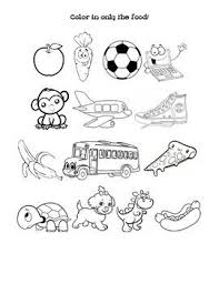 Color In Only The Food Items Have Children Color In Only The Food Items Early Childhood Edu Childhood Education Preschool Lesson Plans Fine Motor Activities