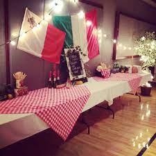 Next, i used a vintage ironing board to serve as a bruschetta bar, and finally a small rustic bench held dessert and wine. Pin By Vielka Atkins On P A R T Y Italian Party Decorations Italian Themed Parties Italy Party