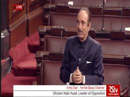 Ghulam nabi azad is the congress party's leader of opposition in rajya sabha. Crtflujtdmzbkm
