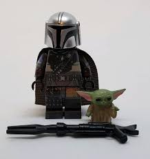 the mando baby yoda star wars custom printed minifigure etsy