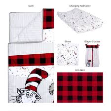 Our crib dust ruffles come in many beautiful styles and colors. Dr Seuss Lumberjack Cat In The Hat 5 Piece Crib Bedding Set By Trend Ourbabywishlist Com