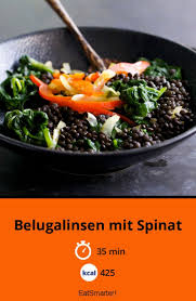 Belugalinsen Mit Spinat Rezept Spinat Rezepte Beluga Linsen Salat