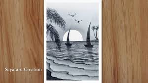 Colored pencils video standard printable step by step. How To Draw Sunset Scenery With Pencil Pencil Drawing For Beginners Drawing Sunset Pencil Drawings Drawings