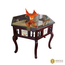 Mahogany chippendale style coffee table. Antique Chettinad Hexagonal Table