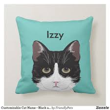 Black And White Tuxedo Cat Customizable Cat Name Black And White Tuxedo Cat Throw Pillow Zazzle Com Cat Throw Pillow Black And White Tuxedo Custom Cat Pillow
