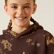 ARIAT® GIRLS RANCHIN PRINT HOODIE