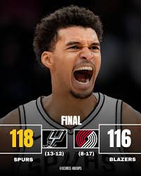 Spurs trio tonight: Devin Vassell: 36 PTS, 6 REB, 3 AST, 1 STL, 1 BLK  Victor Wembanyama: 13 PTS, 15 REB, 5 AST, 2 STL, 2 BLK Keldon Johnson: 17  PTS, 6 AST, 2 REB