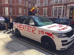 Desperate woman cheated, angry, frustrated and irritated, finds messages of infidelity on the man's phone sitting in the kitchen. Cheating Boyfriend Finds His Range Rover Plastered With Love Gtspirit