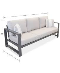 Furniture Aruba Grey Aluminum Outdoor Sofa With Sunbrella Cushion Created For Macy S Reviews Furniture Macy S In 2020 Outdoor Furniture Sofa Metal Sofa Outdoor Sofa