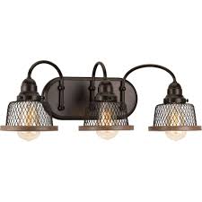 Progress Lighting Tilley Collection 3 Light Antique Bronze Bathroom Vanity Light With Mesh Shades P300044 020 The Home Depot