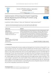 Pdf Implementation Of Smart Aquarium System Supporting Remote Monitoring And Controlling Of Functions Using Internet Of Things
