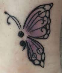 Semicolon Butterfly Purple Butterfly Tattoo Semicolon Butterfly Tattoo Butterfly Tattoo Meaning