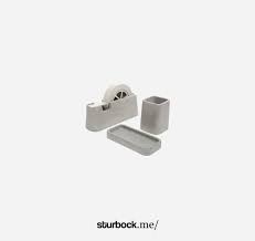 Das Schreibtisch Set Aus Beton Bestehend Aus Schale Stiftehalter Und Klebestreifen Abroller Sorgt Schwer Fur Eindruck Hi Schreibtisch Set Stiftehalter Schale
